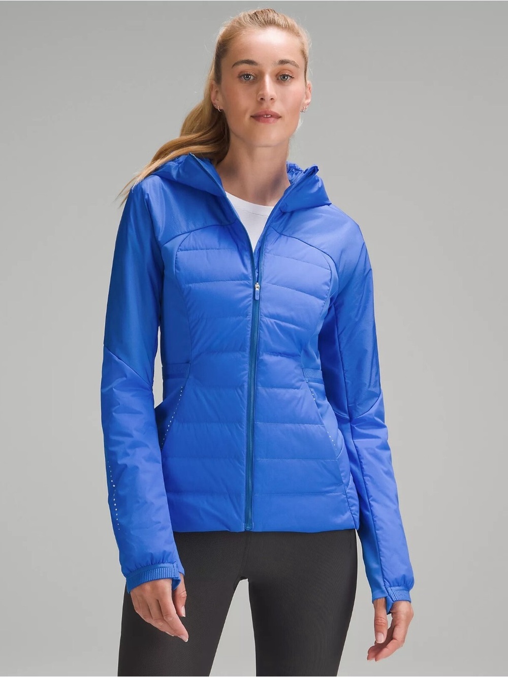 Lululemon Womens Blue Down For It All Jacket Running 700 Fill